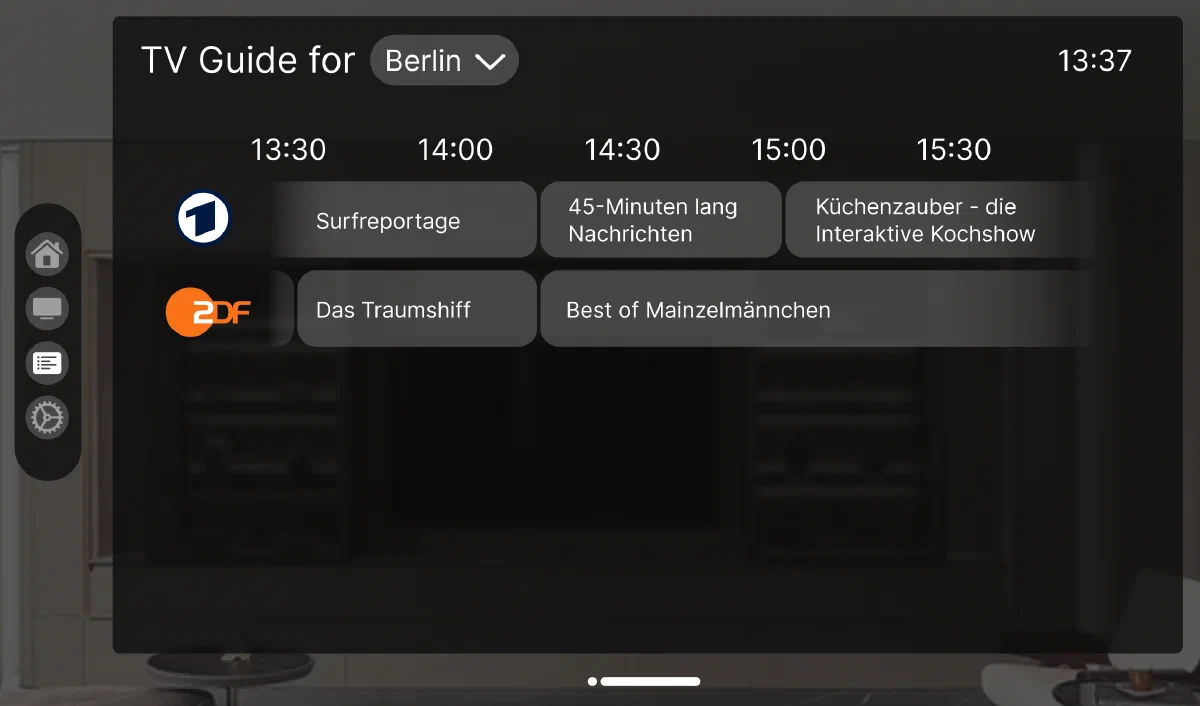 Guide — Browse the program schedule