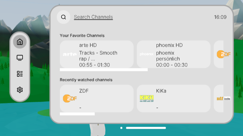 Home — Favorites and recent channels