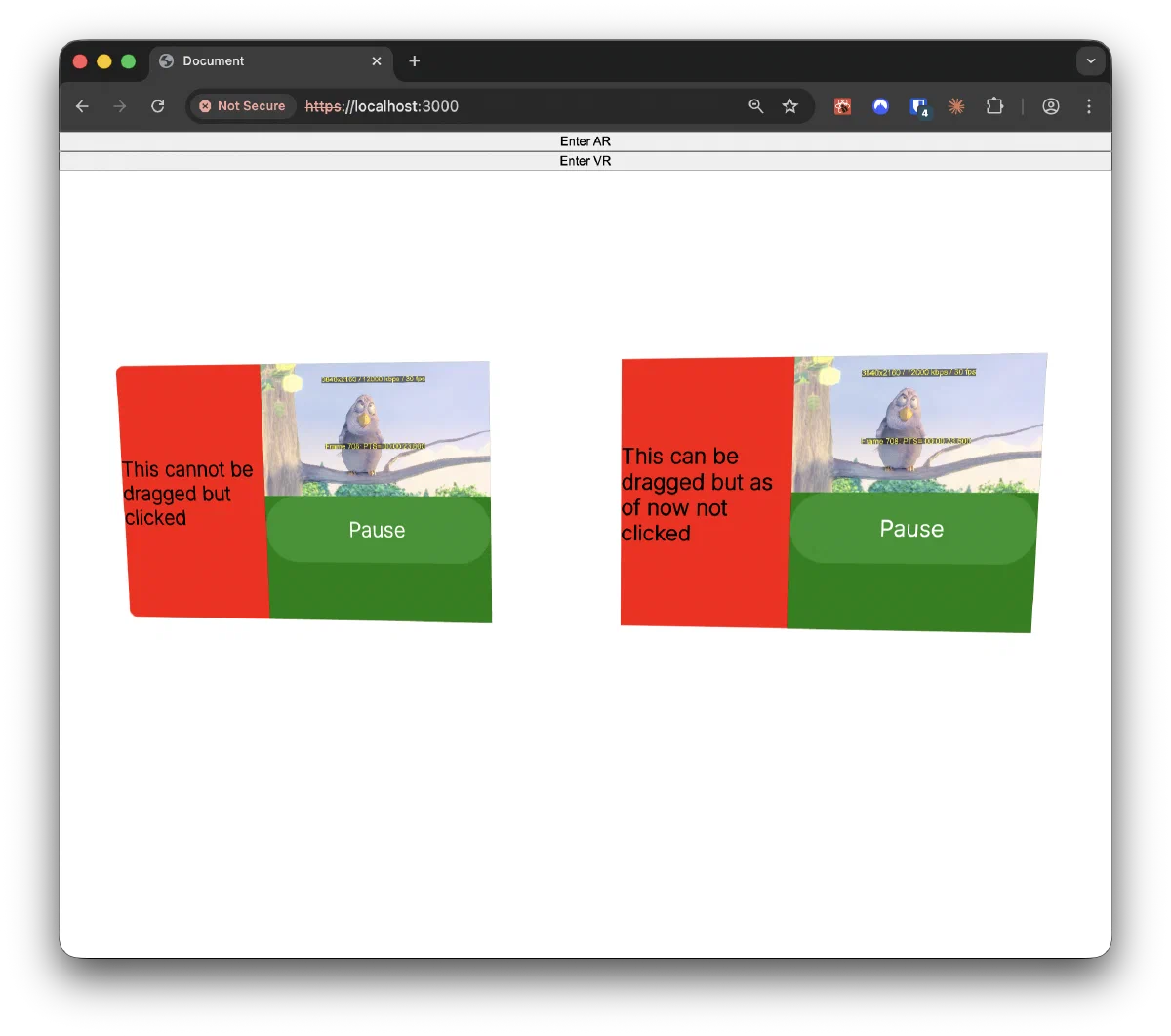 Early feasibility test with basic video player